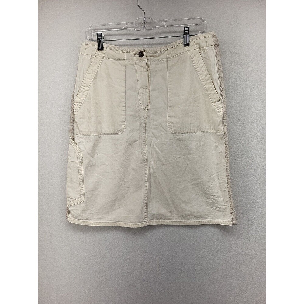 MURPHY & NYE Womens Cargo Skirt Tan W33 Large Cotton A-Line Knee Length  Casual